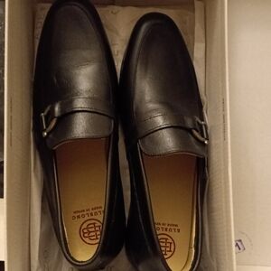 Black Leather Men’s Slip-On Dress Loafers